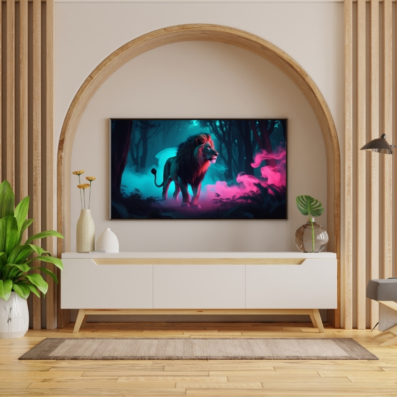 HAYVAN FİGÜRLÜ PUSU ASLANLI PVC 60X90 CM ÇERÇEVESİZ TABLO 46