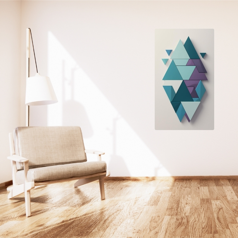 BOHEM TABLO SOYUT ÜÇGENLER, GEOMETRİK, SOYUT ÜÇGENLER BOHEM DUVAR SANATI ÇERÇEVESİZ TABLO