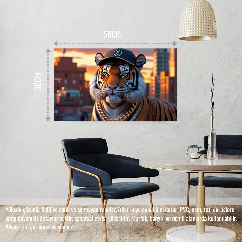 RAPÇİ KAPLAN 01 ÇERÇEVESİZ 50X30 CM PVC TABLO