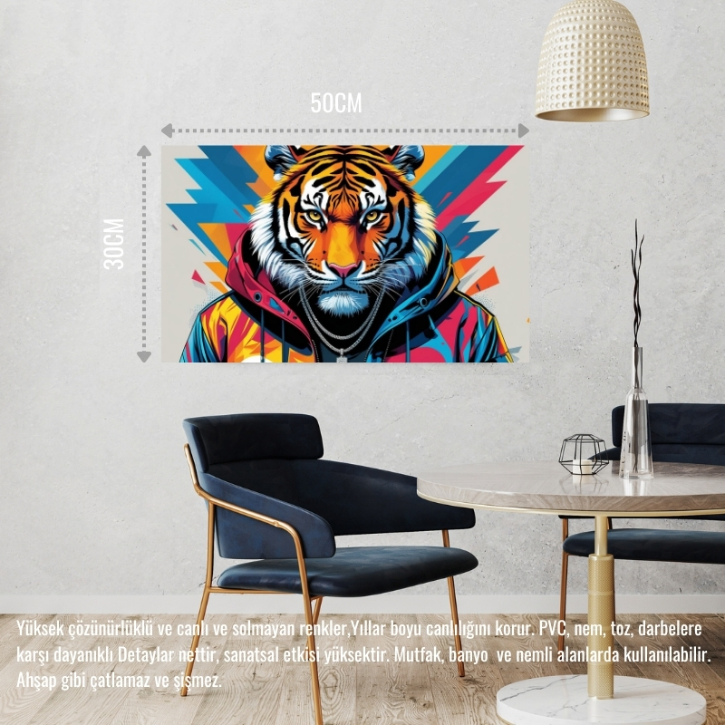 RAPÇİ KAPLAN 04 ÇERÇEVESİZ 50X30 CM PVC TABLO