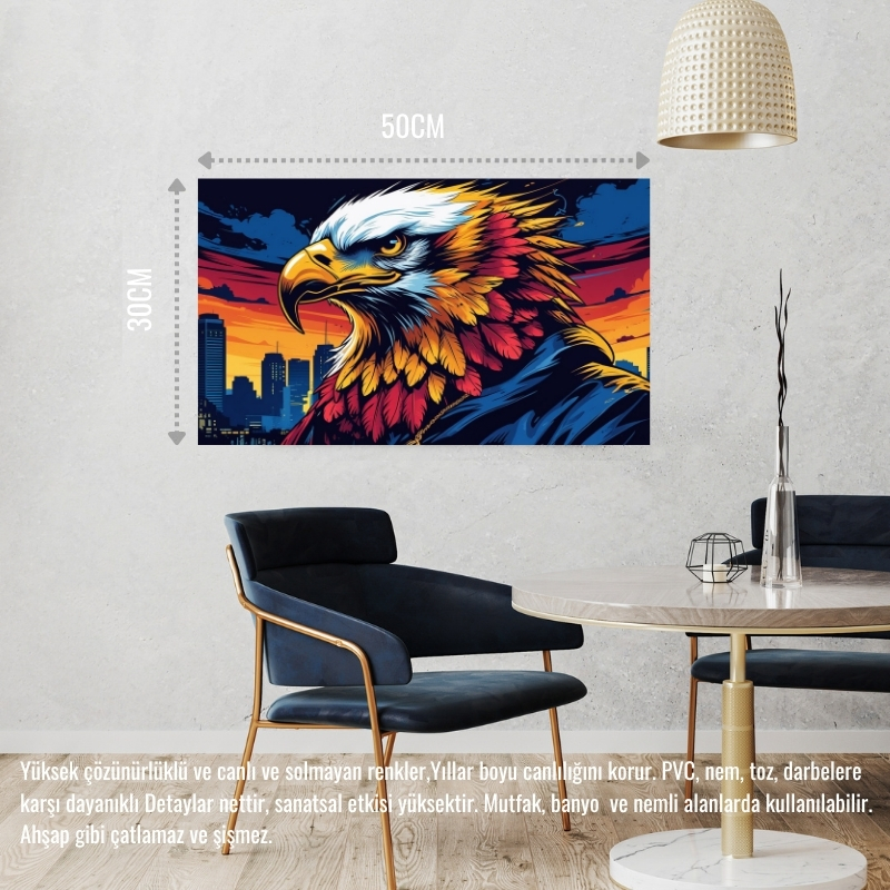 RAPÇİ KARTAL 02 ÇERÇEVESİZ 50X30 CM PVC TABLO
