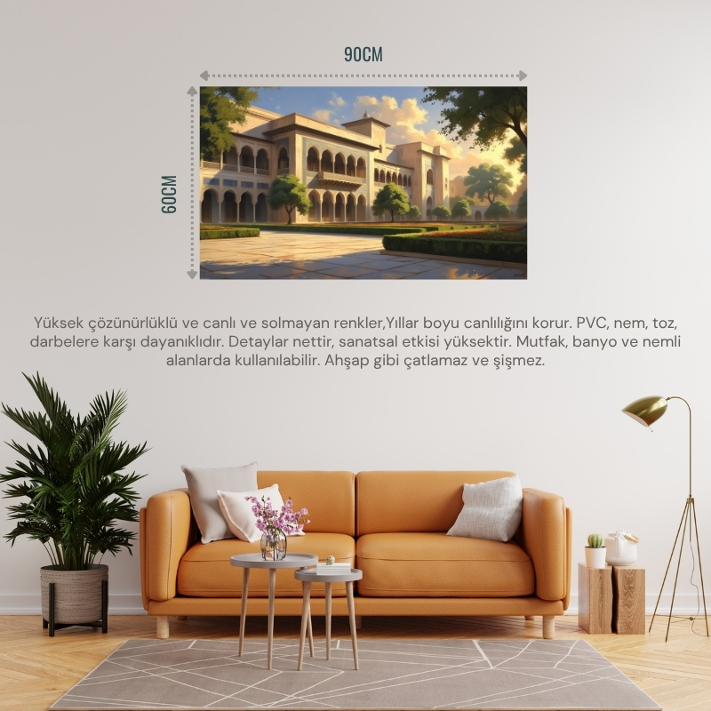 DOĞA VE MANZARA YATAY TARİHİ OSMANLI MİMARİSİ 01 ÇERÇEVESİZ 90X60CM PVC TABLO