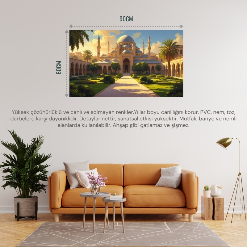 DOĞA VE MANZARA YATAY TARİHİ OSMANLI MİMARİSİ 05 ÇERÇEVESİZ 90X60CM PVC TABLO
