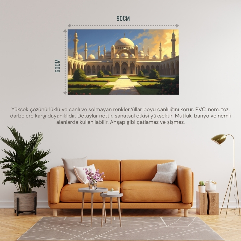 DOĞA VE MANZARA YATAY TARİHİ OSMANLI MİMARİSİ 06 ÇERÇEVESİZ 90X60CM PVC TABLO