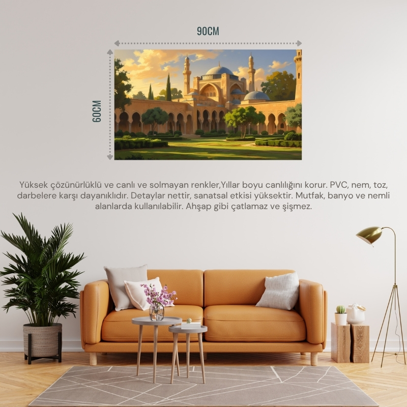 DOĞA VE MANZARA YATAY TARİHİ OSMANLI MİMARİSİ 08 ÇERÇEVESİZ 90X60CM PVC TABLO