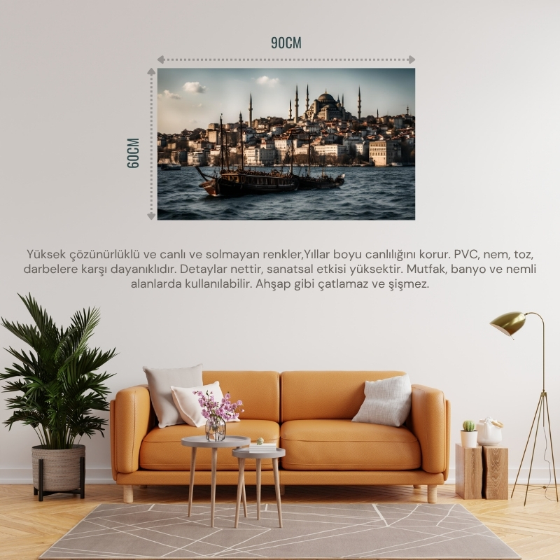 İSTANBUL MANZARLARI 04 ÇERÇEVESİZ 90X60CM PVC TABLO