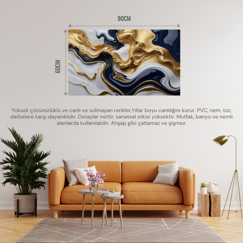 SOYUT TABLO AKAN SIVI ŞEKİLLER 01 MODERN ÇERÇEVESİZ 90X60CM PVC TABLO
