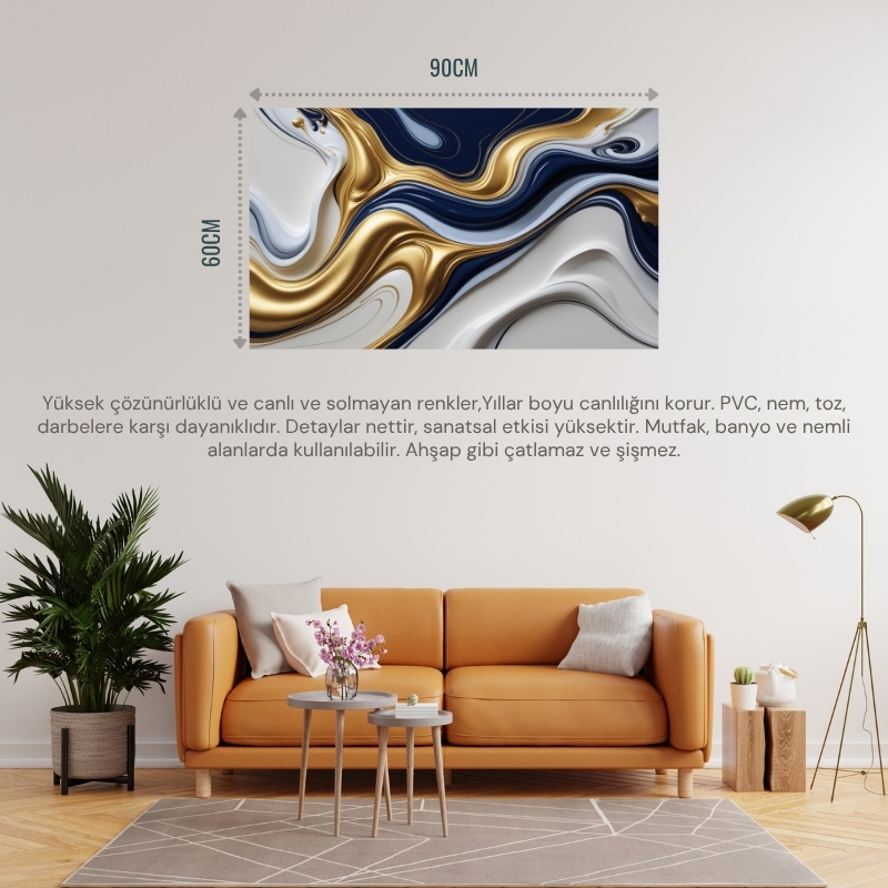 SOYUT TABLO AKAN SIVI ŞEKİLLER 02 MODERN ÇERÇEVESİZ 90X60CM PVC TABLO