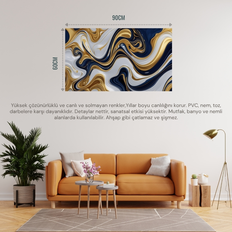 SOYUT TABLO AKAN SIVI ŞEKİLLER 03 MODERN ÇERÇEVESİZ 90X60CM PVC TABLO
