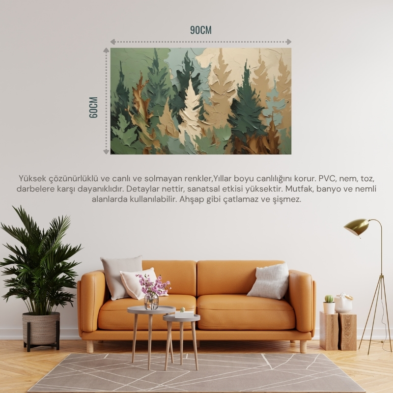 SOYUT TABLO TOPRAK HİSSİ DOĞA TEMALI 01 ÇERÇEVESİZ 90X60CM PVC TABLO