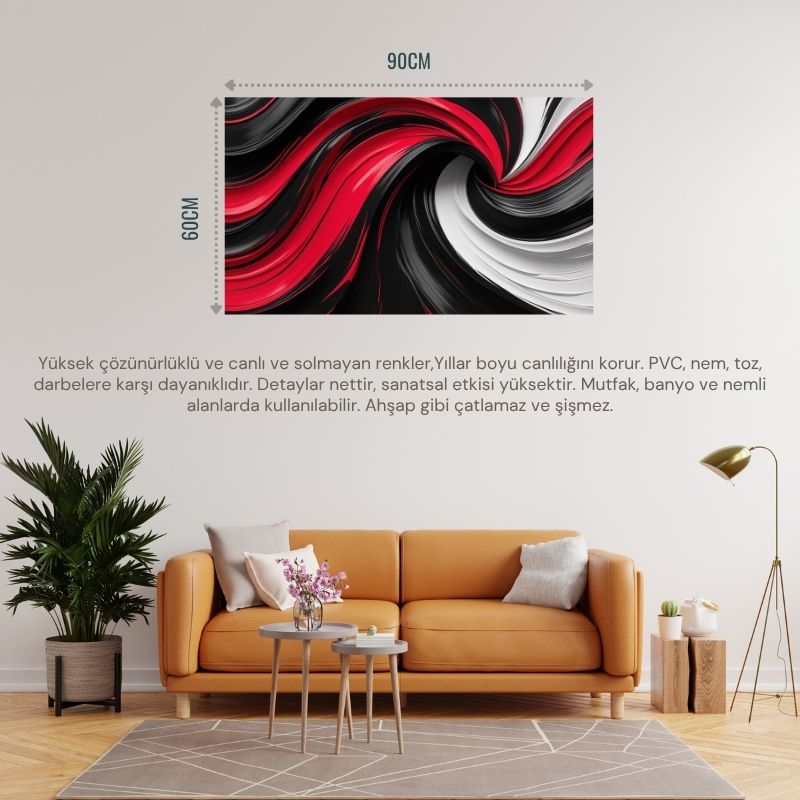 SOYUT TABLO GİRDAPLAR 01 ÇERÇEVESİZ 90X60CM PVC TABLO