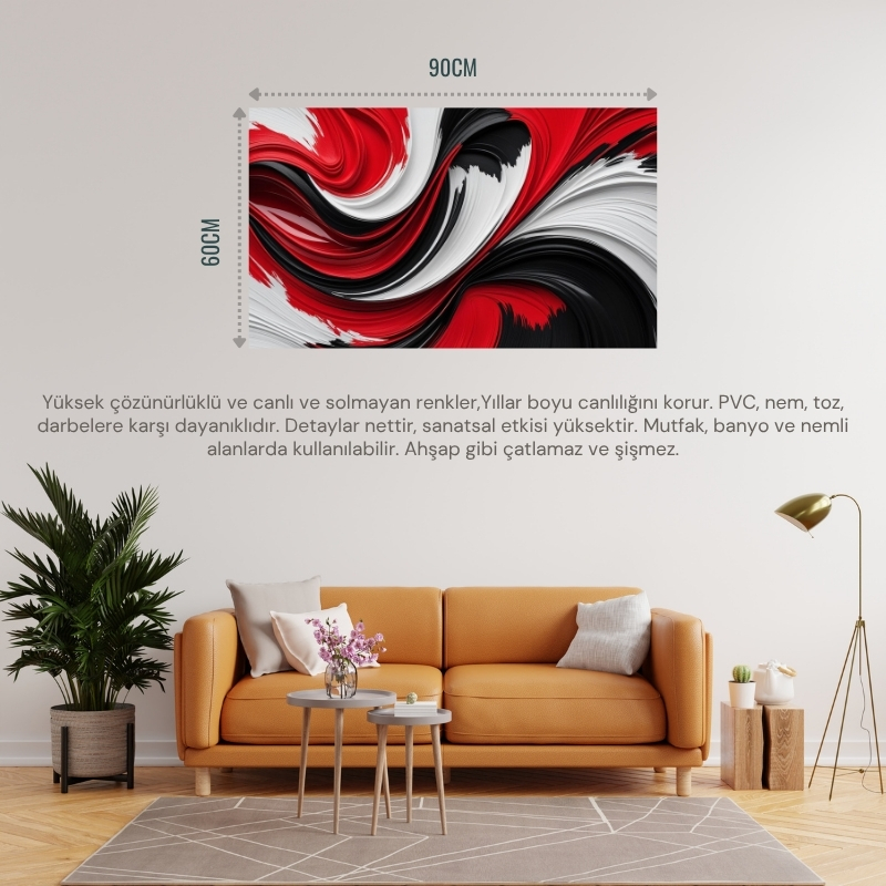 SOYUT TABLO GİRDAPLAR 03 ÇERÇEVESİZ 90X60CM PVC TABLO