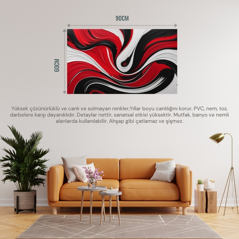 SOYUT TABLO GİRDAPLAR 04 ÇERÇEVESİZ 90X60CM PVC TABLO