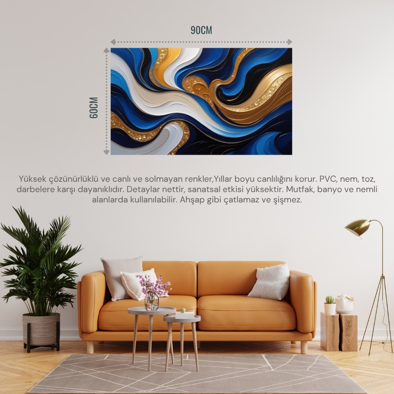 SOYUT TABLO AKICI ŞEKİLLER VE DOKULAR 01 ÇERÇEVESİZ 90X60CM PVC TABLO