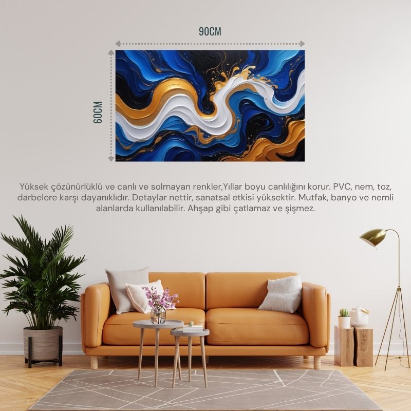 SOYUT TABLO AKICI ŞEKİLLER VE DOKULAR 03 ÇERÇEVESİZ 90X60CM PVC TABLO