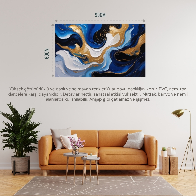 SOYUT TABLO AKICI ŞEKİLLER VE DOKULAR 04 ÇERÇEVESİZ 90X60CM PVC TABLO