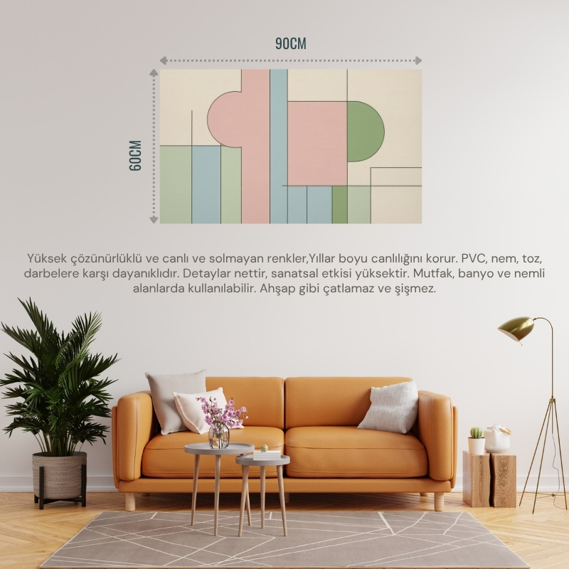 SOYUT TABLO MODERN MİNİMALİST SOYUT SANAT 03 ÇERÇEVESİZ 90X60CM PVC TABLO