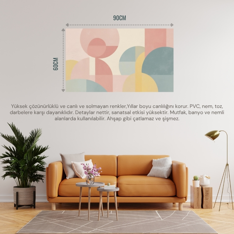 SOYUT TABLO MODERN MİNİMALİST SOYUT SANAT 04 ÇERÇEVESİZ 90X60CM PVC TABLO