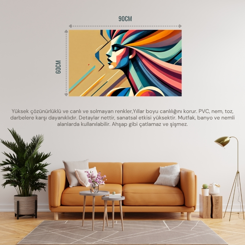 SOYUT KADIN TEMALI 09 ÇERÇEVESİZ 90X60CM PVC TABLO