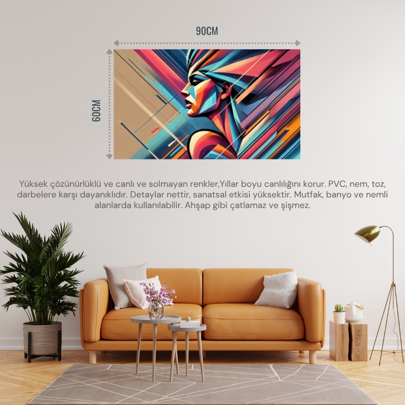 SOYUT KADIN TEMALI 10 ÇERÇEVESİZ 90X60CM PVC TABLO