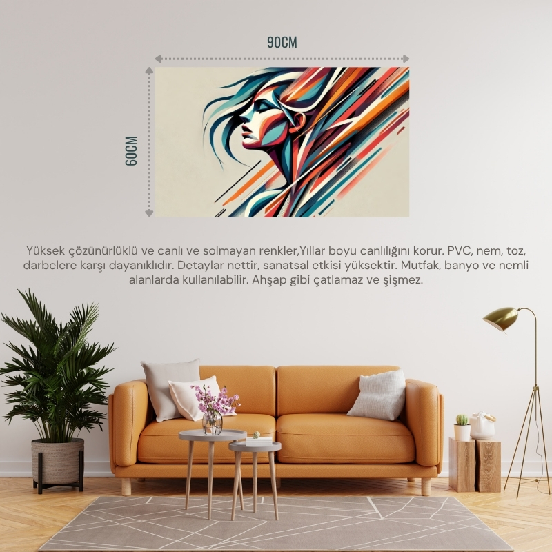 SOYUT KADIN TEMALI 11 ÇERÇEVESİZ 90X60CM PVC TABLO