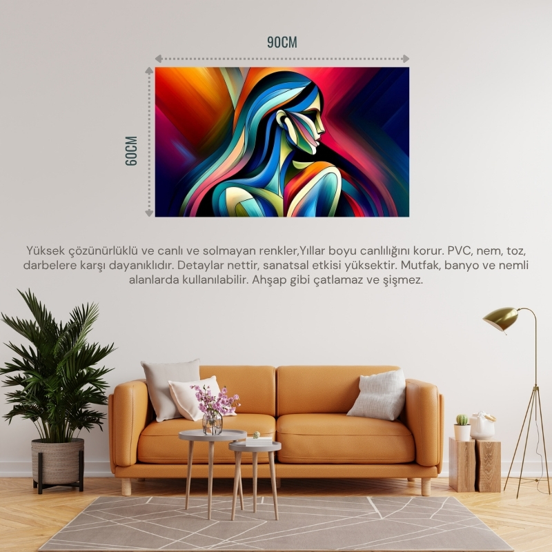 SOYUT KADIN TEMALI 12 ÇERÇEVESİZ 90X60CM PVC TABLO