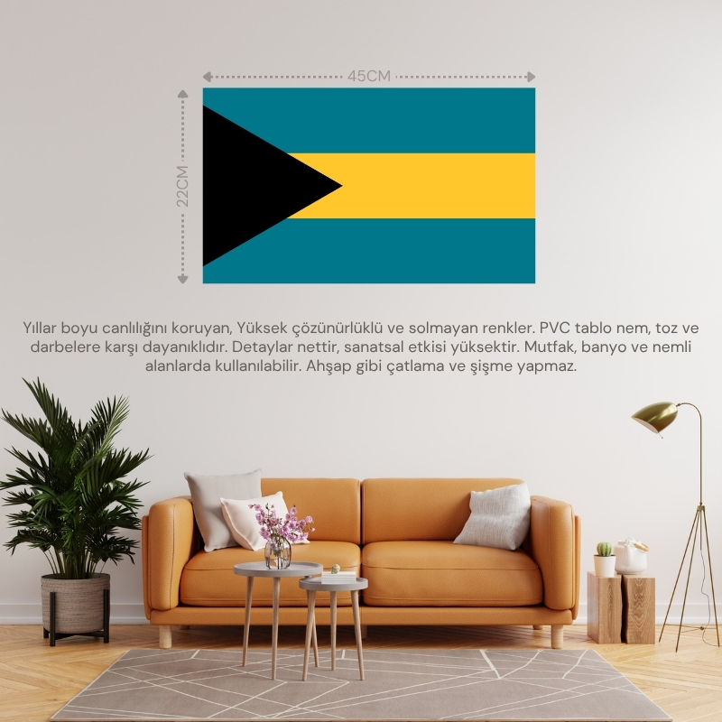BAHAMA ADALARI ÜLKE BAYRAĞI 45x22CM DUVAR TABLOSU ÇERÇEVESİZ PVC TABLO BAHAMA ADALARI ÜLKE BAYRAĞI 45x22CM DUVAR TABLOSU ÇERÇEVESİZ PVC TABLO