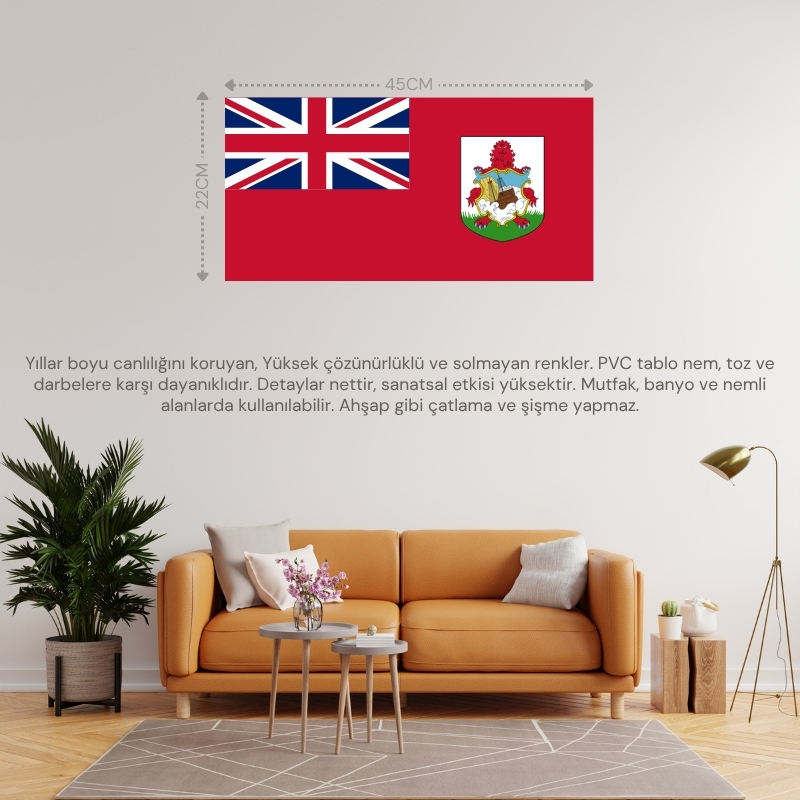 BERMUDA ÜLKE BAYRAĞI 45x22CM DUVAR TABLOSU ÇERÇEVESİZ PVC TABLO BERMUDA ÜLKE BAYRAĞI 45x22CM DUVAR TABLOSU ÇERÇEVESİZ PVC TABLO