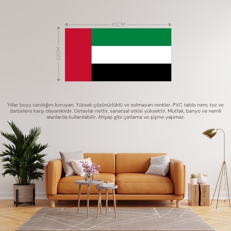 BİRLEŞİK ARAP EMİRLİKLERİ ÜLKE BAYRAĞI 45x22CM DUVAR TABLOSU ÇERÇEVESİZ PVC TABLO BİRLEŞİK ARAP EMİRLİKLERİ ÜLKE BAYRAĞI 45x22CM DUVAR TABLOSU ÇERÇEVESİZ PVC TABLO