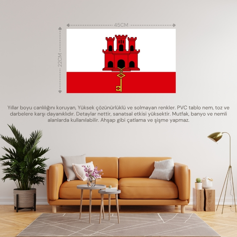 CEBELİTARIK ÜLKE BAYRAĞI 45x22CM DUVAR TABLOSU ÇERÇEVESİZ PVC TABLO CEBELİTARIK ÜLKE BAYRAĞI 45x22CM DUVAR TABLOSU ÇERÇEVESİZ PVC TABLO