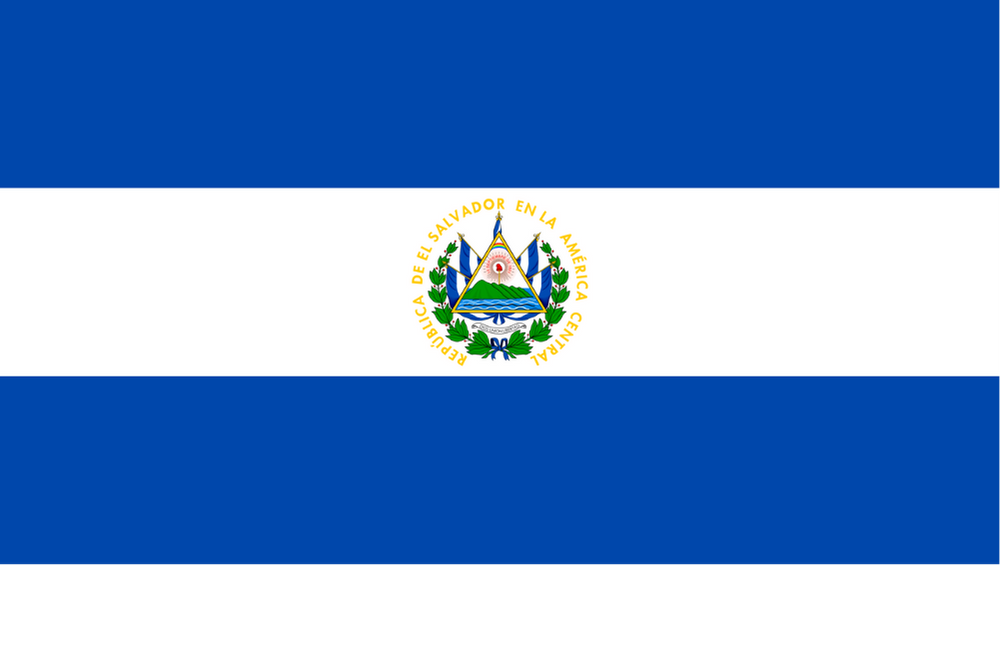 EL SALVADOR ÜLKE BAYRAĞI 45x25CM DUVAR TABLOSU ÇERÇEVESİZ PVC TABLO