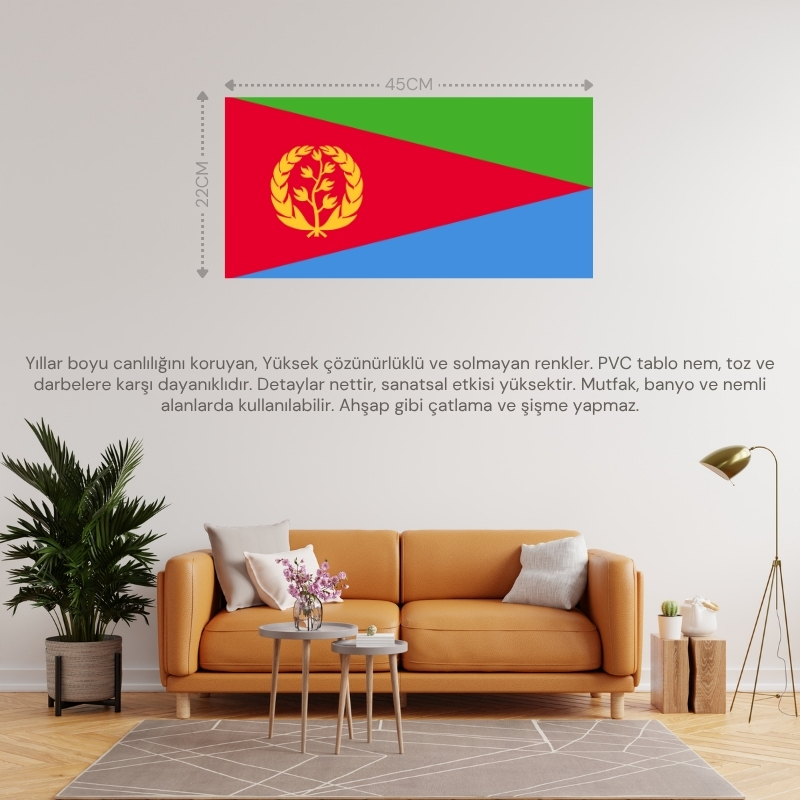 ERİTRE ÜLKE BAYRAĞI 45x22CM DUVAR TABLOSU ÇERÇEVESİZ PVC TABLO ERİTRE ÜLKE BAYRAĞI 45x22CM DUVAR TABLOSU ÇERÇEVESİZ PVC TABLO