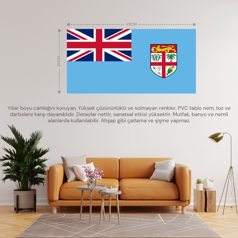 FİJİ ÜLKE BAYRAĞI 45x22CM DUVAR TABLOSU ÇERÇEVESİZ PVC TABLO FİJİ ÜLKE BAYRAĞI 45x22CM DUVAR TABLOSU ÇERÇEVESİZ PVC TABLO