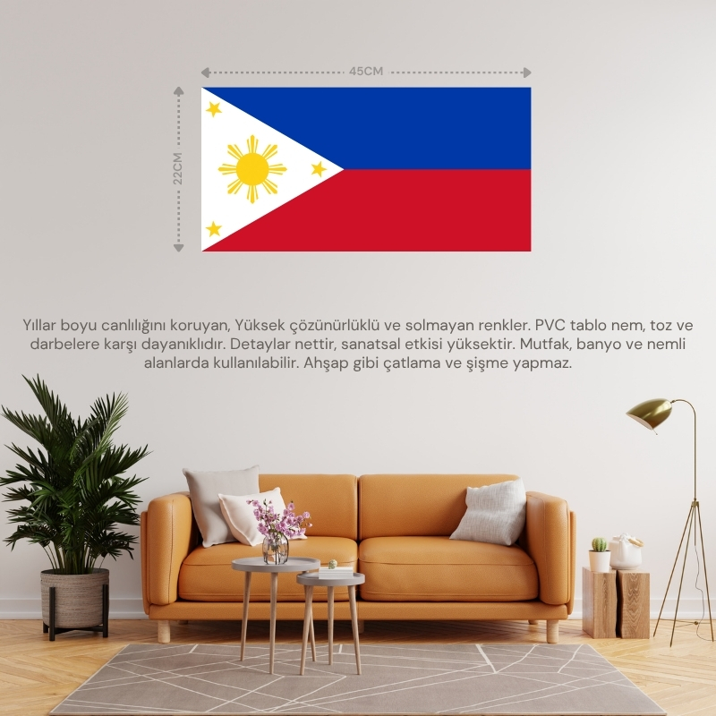 FİLİPİNLER ÜLKE BAYRAĞI 45x22CM DUVAR TABLOSU ÇERÇEVESİZ PVC TABLO FİLİPİNLER ÜLKE BAYRAĞI 45x22CM DUVAR TABLOSU ÇERÇEVESİZ PVC TABLO