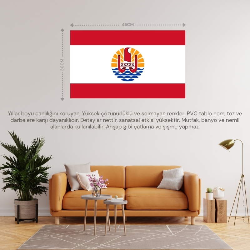 FRANSIZ POLİNEZYASI ÜLKE BAYRAĞI 45x30CM DUVAR TABLOSU ÇERÇEVESİZ PVC TABLO FRANSIZ POLİNEZYASI ÜLKE BAYRAĞI 45x30CM DUVAR TABLOSU ÇERÇEVESİZ PVC TABLO