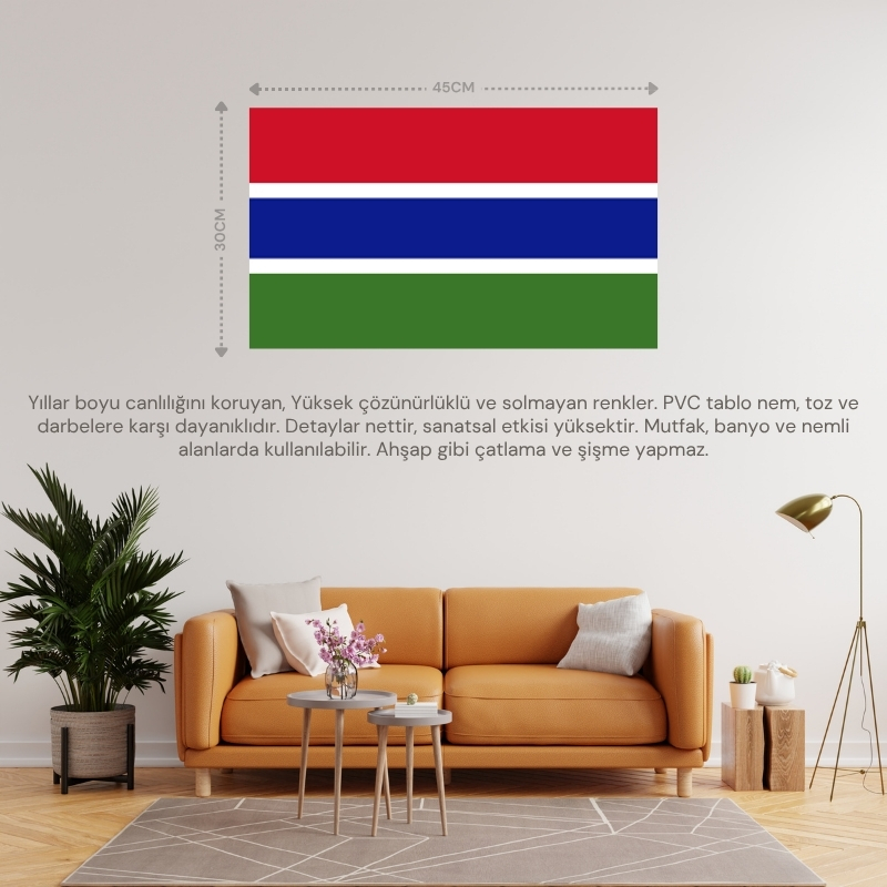 GAMBİYA ÜLKE BAYRAĞI 45x30CM DUVAR TABLOSU ÇERÇEVESİZ PVC TABLO GAMBİYA ÜLKE BAYRAĞI 45x30CM DUVAR TABLOSU ÇERÇEVESİZ PVC TABLO
