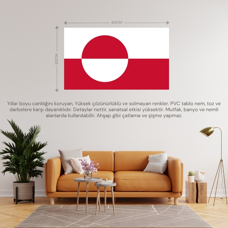 GRÖNLAND ÜLKE BAYRAĞI 45x30CM DUVAR TABLOSU ÇERÇEVESİZ PVC TABLO GRÖNLAND ÜLKE BAYRAĞI 45x30CM DUVAR TABLOSU ÇERÇEVESİZ PVC TABLO