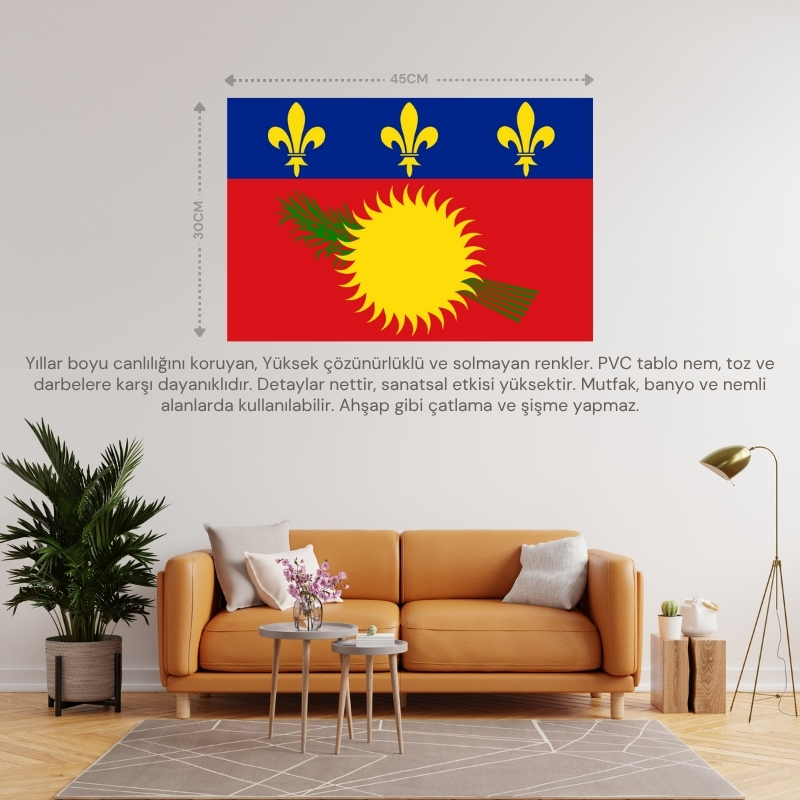 GUADALUP ÜLKE BAYRAĞI 45x30CM DUVAR TABLOSU ÇERÇEVESİZ PVC TABLO GUADALUP ÜLKE BAYRAĞI 45x30CM DUVAR TABLOSU ÇERÇEVESİZ PVC TABLO