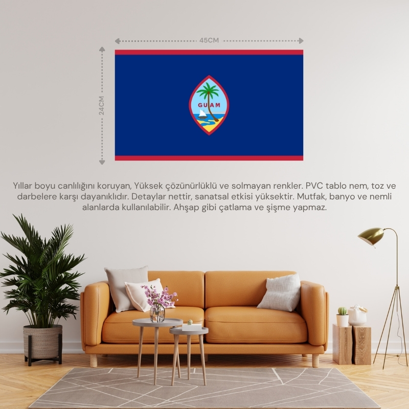 GUAM ÜLKE BAYRAĞI 45x24CM DUVAR TABLOSU ÇERÇEVESİZ PVC TABLO GUAM ÜLKE BAYRAĞI 45x24CM DUVAR TABLOSU ÇERÇEVESİZ PVC TABLO