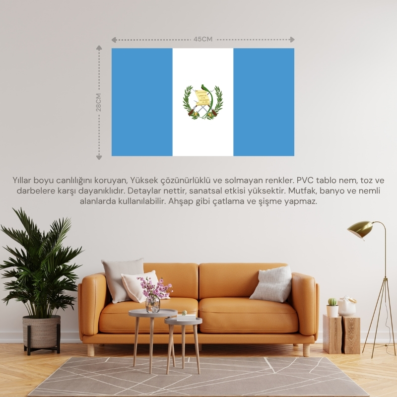 GUATEMALA ÜLKE BAYRAĞI 45x28CM DUVAR TABLOSU ÇERÇEVESİZ PVC TABLO GUATEMALA ÜLKE BAYRAĞI 45x28CM DUVAR TABLOSU ÇERÇEVESİZ PVC TABLO