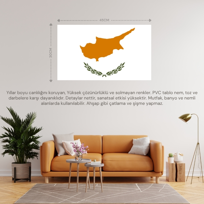 GÜNEY KIBRIS RUM ÜLKE BAYRAĞI 45x30CM DUVAR TABLOSU ÇERÇEVESİZ PVC TABLO GÜNEY KIBRIS RUM ÜLKE BAYRAĞI 45x30CM DUVAR TABLOSU ÇERÇEVESİZ PVC TABLO