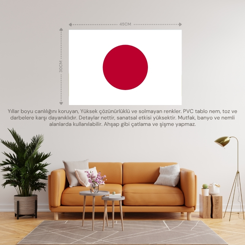 JAPONYA ÜLKE BAYRAĞI 45x30CM DUVAR TABLOSU ÇERÇEVESİZ PVC TABLO JAPONYA ÜLKE BAYRAĞI 45x30CM DUVAR TABLOSU ÇERÇEVESİZ PVC TABLO