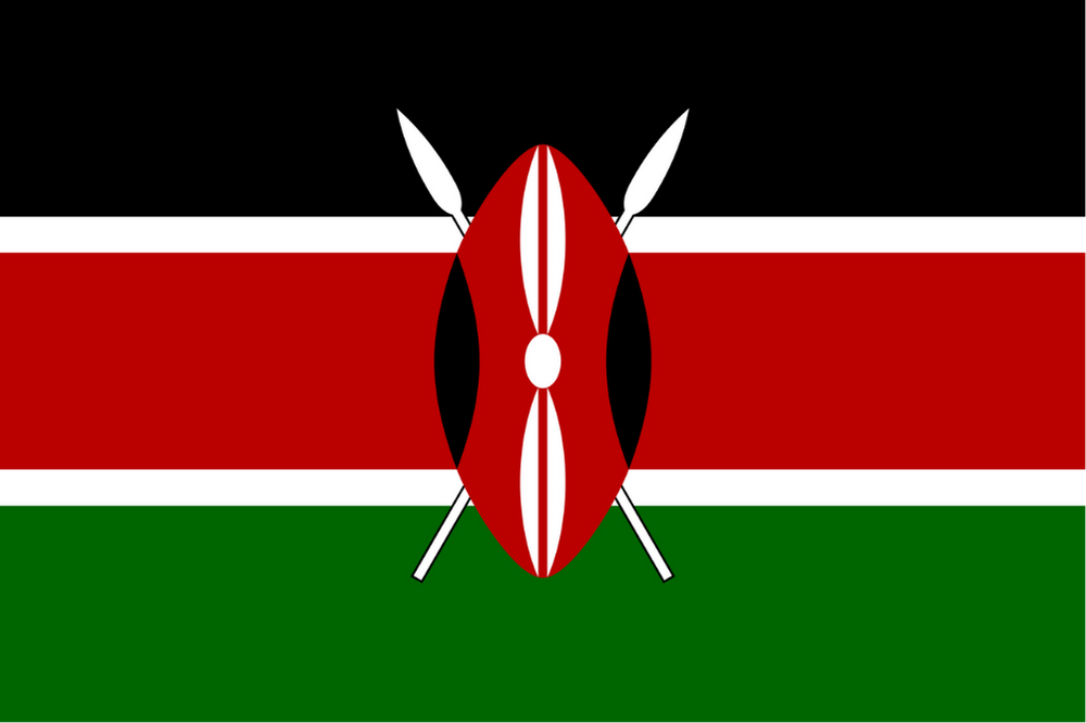 KENYA ÜLKE BAYRAĞI 45x30CM DUVAR TABLOSU ÇERÇEVESİZ PVC TABLO