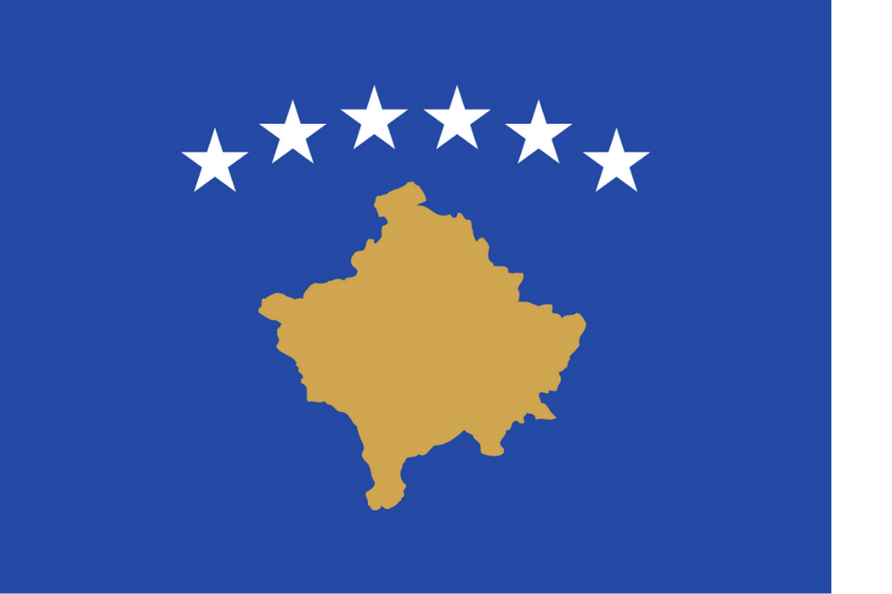 KOSOVA ÜLKE BAYRAĞI 42x30CM DUVAR TABLOSU ÇERÇEVESİZ PVC TABLO