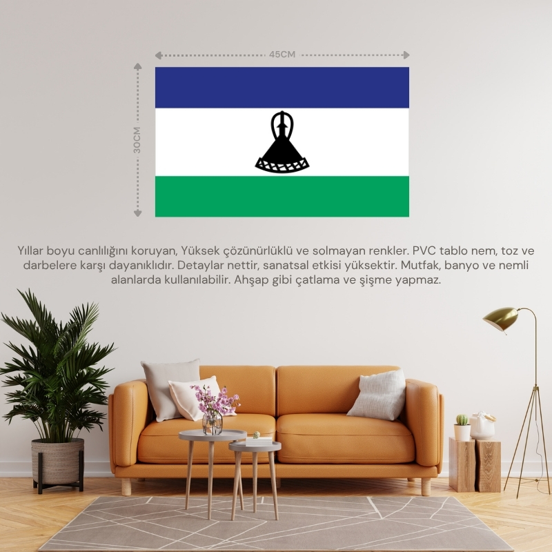 LESOTHO ÜLKE BAYRAĞI 45x30CM DUVAR TABLOSU ÇERÇEVESİZ PVC TABLO LESOTHO ÜLKE BAYRAĞI 45x30CM DUVAR TABLOSU ÇERÇEVESİZ PVC TABLO