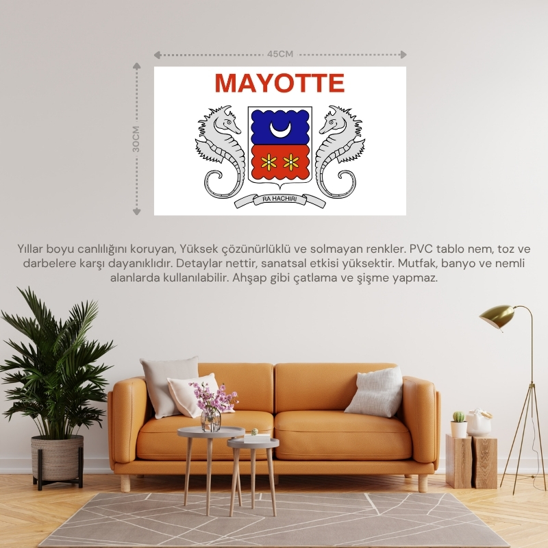 MAYOTTE ÜLKE BAYRAĞI 45x30CM DUVAR TABLOSU ÇERÇEVESİZ PVC TABLO MAYOTTE ÜLKE BAYRAĞI 45x30CM DUVAR TABLOSU ÇERÇEVESİZ PVC TABLO