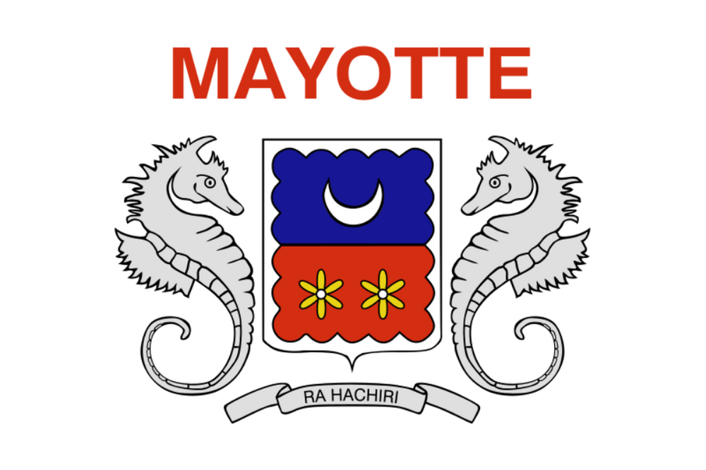 MAYOTTE ÜLKE BAYRAĞI 45x30CM DUVAR TABLOSU ÇERÇEVESİZ PVC TABLO