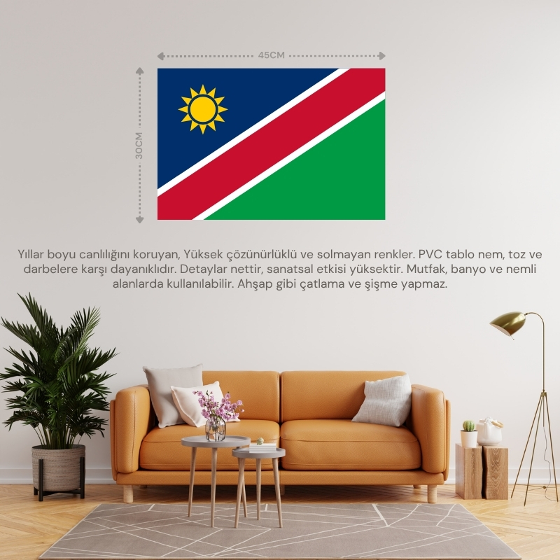 NAMİBİA ÜLKE BAYRAĞI 45x30CM DUVAR TABLOSU ÇERÇEVESİZ PVC TABLO NAMİBİA ÜLKE BAYRAĞI 45x30CM DUVAR TABLOSU ÇERÇEVESİZ PVC TABLO