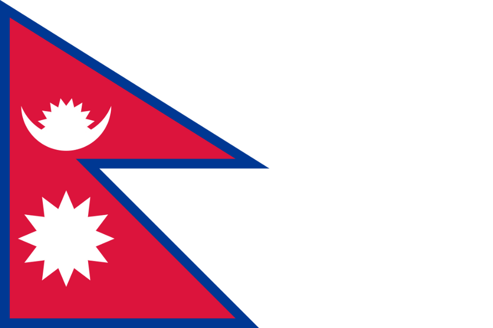 NEPAL ÜLKE BAYRAĞI 25x30CM DUVAR TABLOSU ÇERÇEVESİZ PVC TABLO