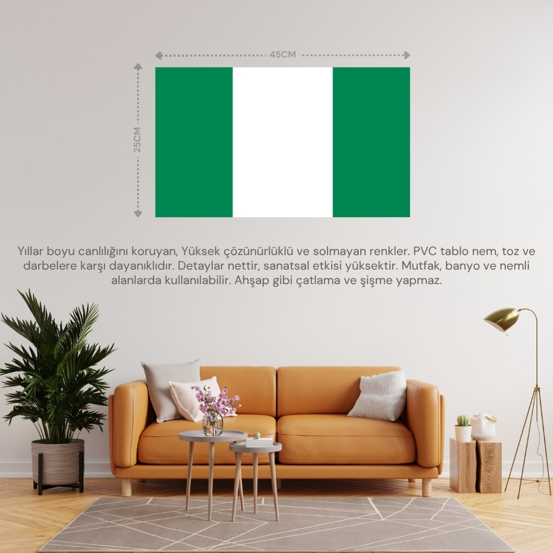 NİJERYA ÜLKE BAYRAĞI 45x22CM DUVAR TABLOSU ÇERÇEVESİZ PVC TABLO NİJERYA ÜLKE BAYRAĞI 45x22CM DUVAR TABLOSU ÇERÇEVESİZ PVC TABLO